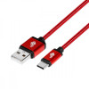 Kabel USB-USB C 1.5m rubinowy sznurek -749230
