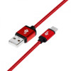 Kabel USB-USB C 1.5m rubinowy sznurek -749231