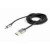 Kabel Micro USB oplot tekstylny/1.8m/czarny -749523