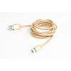 Kabel USB Typ-C oplot tekstylny/1.8m/złoty -749531