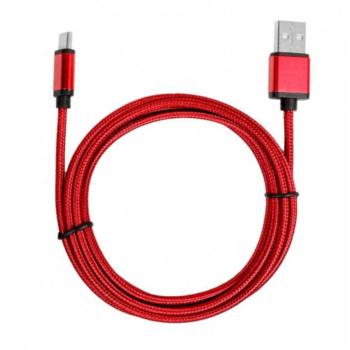Kabel USB-USB C 1.5m rubinowy sznurek -749232