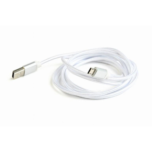 Kabel Micro USB oplot tekstylny/1.8m/srebrny -749527