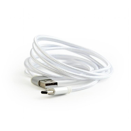 Kabel USB Typ-C oplot tekstylny/1.8m/srebrny -749533