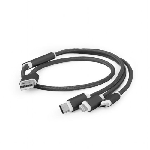 Kabel USB 3w1 do ładowania/1m/czarny -749751