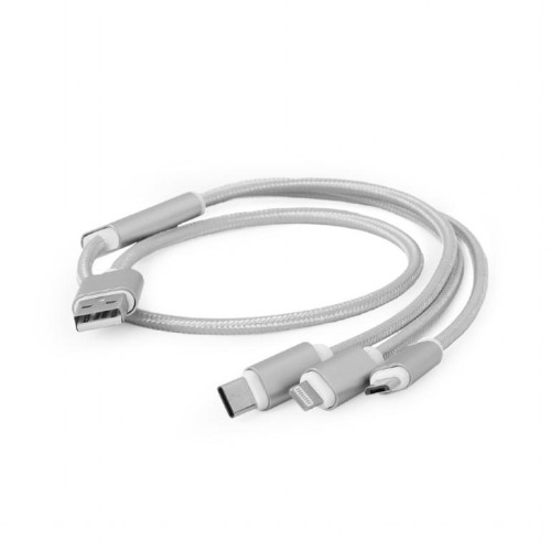 Kabel USB 3w1 do ładowania/1m/srebrny -749754