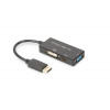 Kabel adapter Displayport 4K 30Hz/1080p 60Hz Typ DP/HDMI(UHD)+DVI-I+VGA (FHD) M/Ż czarny 0,20m-751331