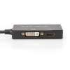 Kabel adapter Displayport 4K 30Hz/1080p 60Hz Typ DP/HDMI(UHD)+DVI-I+VGA (FHD) M/Ż czarny 0,20m-751332