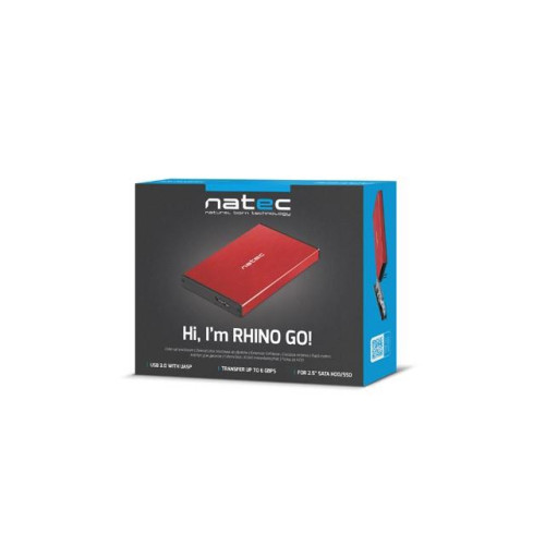 Kieszeń zewnętrzna HDD/SSD Sata Rhino Go 2,5 USB 3.0 czerwona-752478