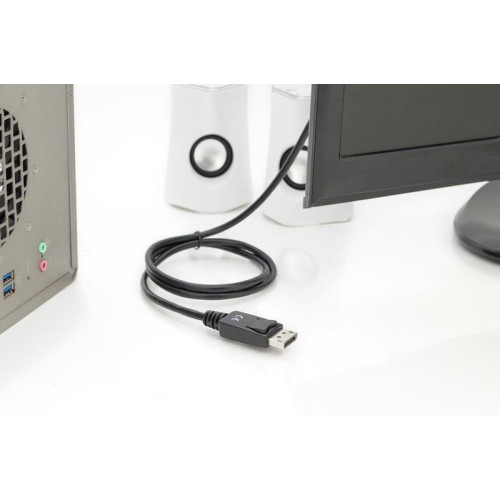 Kabel adapter DisplayPort 1.2 z zatrzaskiem 4K 60Hz UHD Typ DP/HDMI A M/M czarny 1m-753387