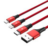 Kabel ładujący 3-in-1 USB - USB-C/microUSB/Lightning, 1,2m; C4049RD-754306