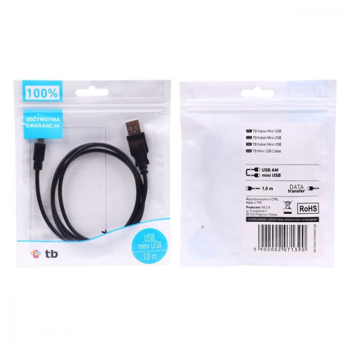 Kabel USB - Mini USB 1m. czarny-759047