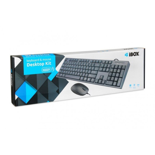 Zestaw klawiatura + mysz IBOX IKMS606 (USB 2.0; (US); czarna, optyczna; 800 DPI)-761509