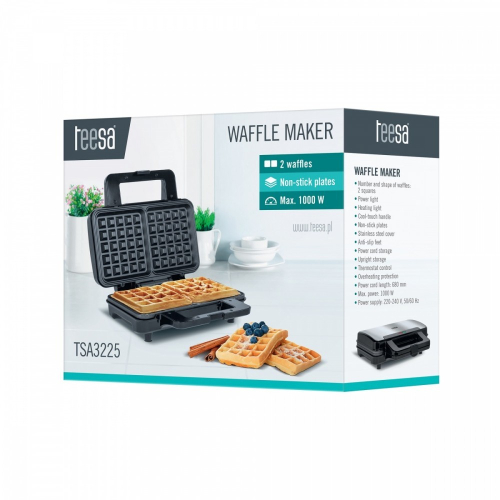 Gofrownica 2 duże gofry 1000W teflon-762363