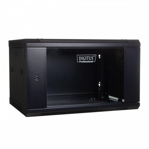 Szafa wisząca jednosekcyjna 19" 4U 279/600/450mm, drzwi szklane, (RAL 9004) Czarna -764583