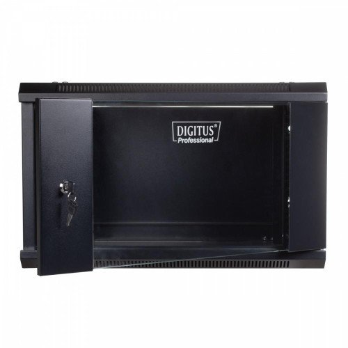 Szafa wisząca jednosekcyjna 19 cali 4U 279/600/450mm, drzwi szklane, (RAL 9004) Czarna-764585