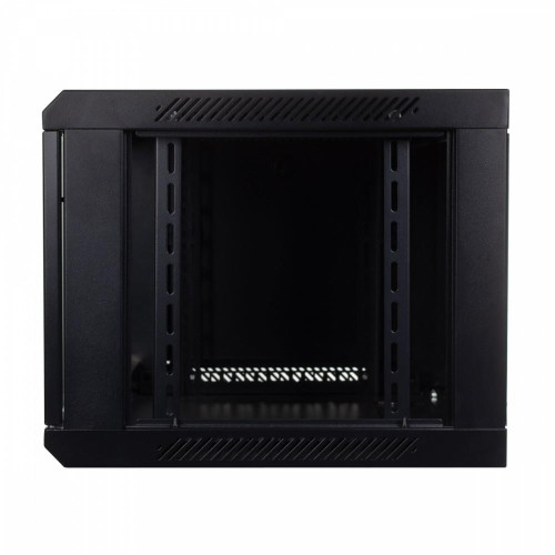 Szafa wisząca jednosekcyjna 19 cali 4U 279/600/450mm, drzwi szklane, (RAL 9004) Czarna-764587