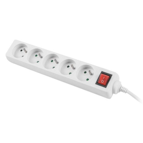 Listwa zasilająca 1.5m, biała, 5 gniazd, z wyłącznikiem, kabel wykonany z pełnej miedzi-7812077