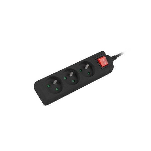 Listwa zasilająca 3m, czarna, 3 gniazda, z wyłącznikiem, kabel wykonany z pełnej miedzi -767087