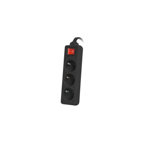 Listwa zasilająca 3m, czarna, 3 gniazda, z wyłącznikiem, kabel wykonany z pełnej miedzi -767089