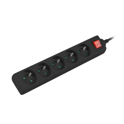 Listwa zasilająca 3m, czarna, 5 gniazd, z wyłącznikiem, kabel wykonany z pełnej miedzi -767096