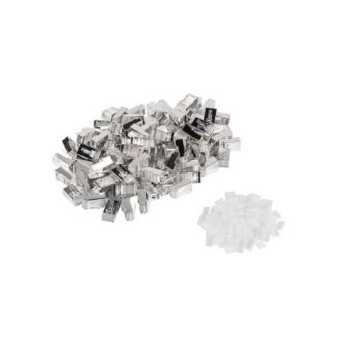 Wtyk sieciowy RJ45 8P8C kat.6 FTP (100szt) z prowadnic do linki i do drutu -771608