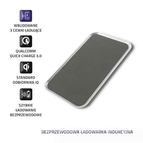 Ładowarka indukcyjna do smartfona Qoltec 51845 (Micro USB; kolor srebrny)-7733112