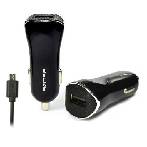 Ładowarka samochodowa USB + microUSB 1A czarna-775825