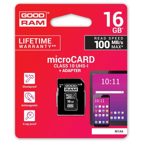 Karta microSDHC 16GB CL10 + adapter-776151
