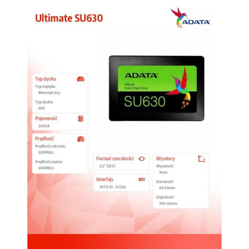 Dysk SSD Ultimate SU630 240GB 2.5 S3 3D QLC Retail-777603