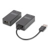 Przedłużacz/Extender USB 1.1 po skrętce Cat.5e/6 UTP/SFP do 45m, czarny, 20cm-7804273