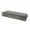 Patch panel 10 cali 8-portów RJ-45 Kat.6 ekranowany 1U kompletny LSA, wspornik kablowy, Czarny-780467