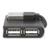 HUB/Koncentrator mini 4-portowy USB 2.0 SuperSpeed, pasywny, czarny-7805573