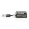 HUB/Koncentrator mini 4-portowy USB 2.0 SuperSpeed, pasywny, czarny-7805576