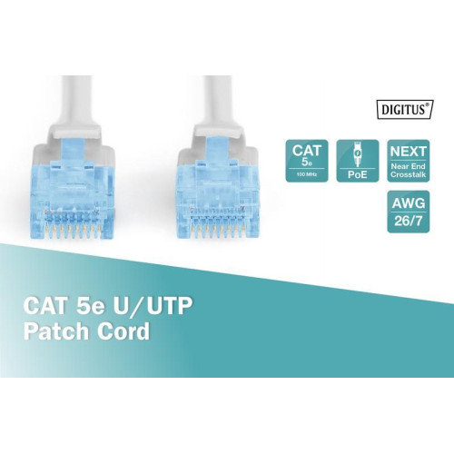 Patch cord kat.5e UTP, CU, AWG 26/7 0,5m Szary-7804117