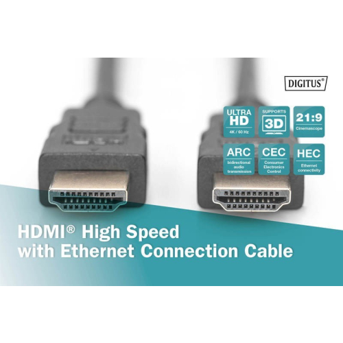 Kabel połączeniowy HDMI HighSpeed z Ethernetem 4K 60Hz UHD Typ HDMI A/HDMI A M/M 1m czarny-7804439
