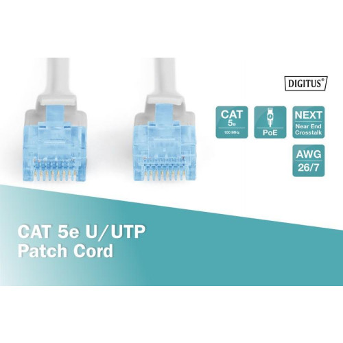Patch cord kat.5e UTP CU AWG 26/7 0,25m Szary-7804532