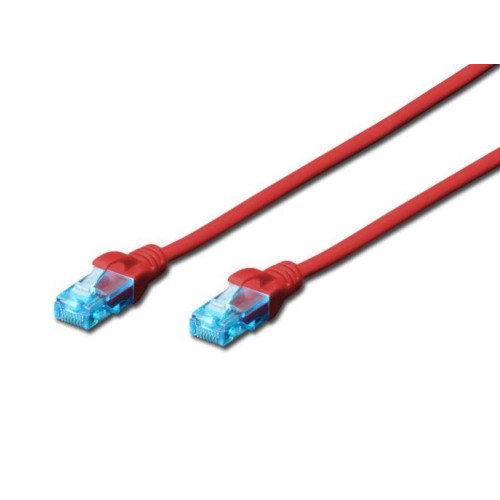 Patch cord U/UTP kat.5e PVC 0,25m Czerwony -7804828