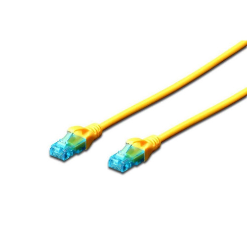 Patch cord U/UTP kat.5e PVC 0,25m żółty-7804829