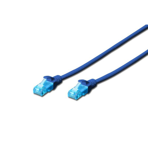 Patch cord U/UTP kat.5e PVC 0,5m niebieski -7804835
