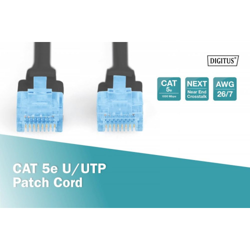 Patch cord U/UTP kat.5e PVC 1m czarny-7804878