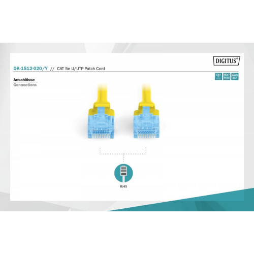 Patch cord U/UTP kat.5e PVC 2m żółty-7804927