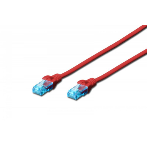 Patch cord U/UTP kat.5e PVC 5m czerwony -7804986