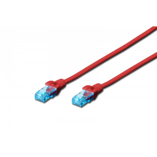 Patch cord U/UTP kat.5e PVC 10m Czerwony -7805032
