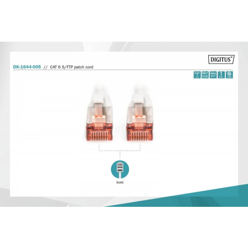 Patch cord S/FTP kat.6 LS0H 0,5m Szary-7805076