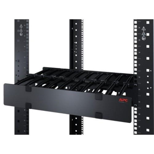 Poziomy organizer kabli, 1U, jednostronny z osłoną, Czarny AR8602A-7805357