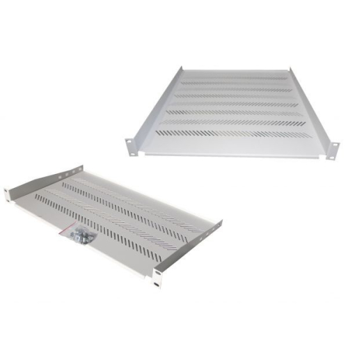 Półka 19" 1U G/350 szary (RAL 7035) z podporą-7805404
