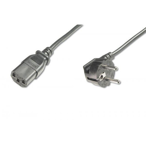 Kabel połączeniowy zasilający Typ Schuko kątowy/IEC C13 M/Ż 0,8m Czarny-7805489