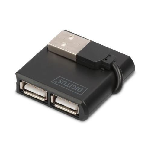 HUB/Koncentrator mini 4-portowy USB 2.0 SuperSpeed, pasywny, czarny-7805571