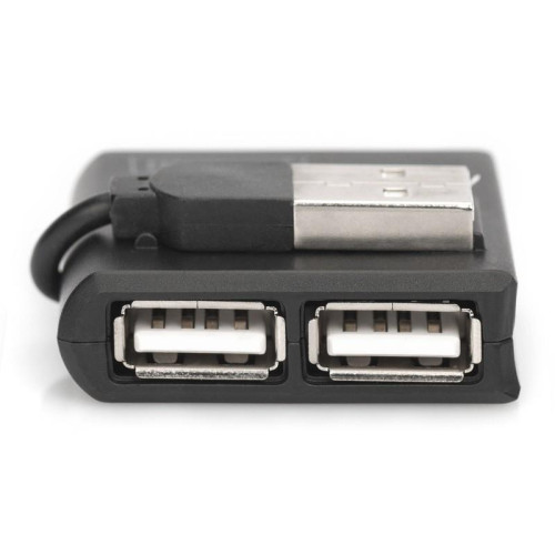 HUB/Koncentrator mini 4-portowy USB 2.0 SuperSpeed, pasywny, czarny-7805572