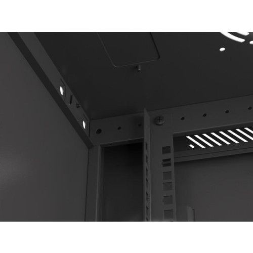 Szafa instalacyjna wisząca 19 12U 600X450mm czarna (drzwi szklane)-7805721